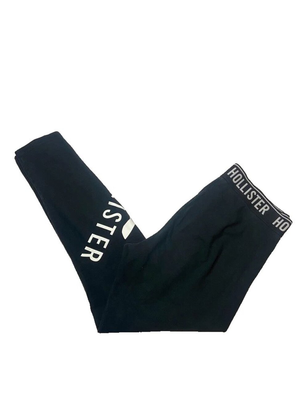Hollister Black Leggings Size L Logo Accent Mallcore Socal Spellout